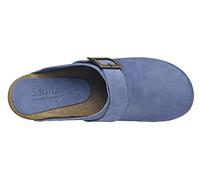 Sanita Urban Mule Clog | Original Handmade Wooden Leather Clog for Women | Sustainable Materials | Dove Blue | 5 UK