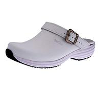 Sanita | Wave Carbon Open Clog | Original Handmade for Women | Extremely Non-Slip Sole with SRC Level | White | UK 7.5
