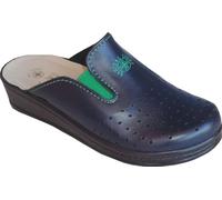 Sanital Light 1352 - Leather Slider, Lightweight and Comfortable, Anti-Shock Padded Insole, Breathable Perforated Upper, Italian Craftsmanship. We recommend buying a larger size., blue, 8 UK