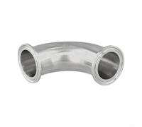 Sanitary 90 Degree Elbow Pipe Connector 304 Stainless Steel Ferrule for Biotech and Food Applications (38MM)