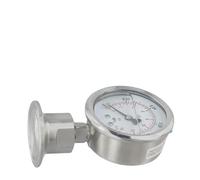 Sanitary Diaphragm Pressure Gauge 0-0.1 Mpa Range 50.5 Mm Od Tri-clamp Connection 304 Stainless Steel Housing 316l Diaphragm for Pharmaceutical/Food/Beverage Industry