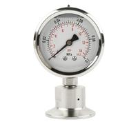 Sanitary Diaphragm Pressure Gauge 0-0.1MPa Tri Clamp 316L Stainless Steel Shockproof For Pharmaceutical Food Beverage Water Treatment