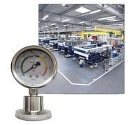 Sanitary Diaphragm Pressure Gauge, 0-0.6 MPa Range, Class 2.5 Accuracy, 304 Stainless Steel Housing & 316L Diaphragm, Tri-Clamp Connection, for Pharmaceutical, Food and Beverage Industries