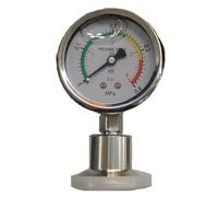 Sanitary Diaphragm Pressure Gauge 60mm SS304 Case with 316L Diaphragm, 0.1-6MPa Range, Tri Clamp 50.5mm OD, Class 2.5 Accuracy, for Food Beverage Pharma Applications