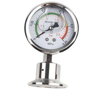 Sanitary Diaphragm Pressure Gauge, 60mm Tri-Clamp (50.5mm OD), SS304 Housing & SS316L Diaphragm, 0.1-6 MPa Range, Class 2.5 Accuracy,(0-0.4Mpa)