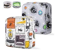 Sanitary Napkin Bag, Grey and White, 1 unità (Confezione da 2), Patterned