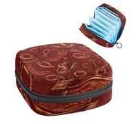 Sanitary Napkin Storage Bag, Cowboy and Cow Girl Seamless Wild West Pattern Portable Menstrual Pad Bag, Panty Liners Tampons Sanitary Pads Storage Holder for Women School Office