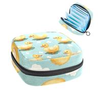 Sanitary Napkin Storage Bag, Cute Cartoon Duck Seamless Pattern Portable Menstrual Pad Bag, Panty Liners Tampons Sanitary Pads Storage Holder for Women School Office