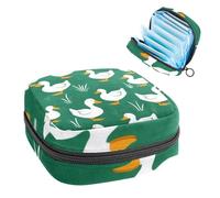 Sanitary Napkin Storage Bag, Period Bag for School Teen Girls, Duck Animal, Portable Period Pouch with Zipper, Sanitary Pads Bag Tampons Holder for Purse