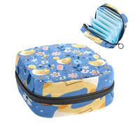 Sanitary Napkin Storage Bag, Period Bag for School Teen Girls, Duck Florals, Portable Period Pouch with Zipper, Sanitary Pads Bag Tampons Holder for Purse