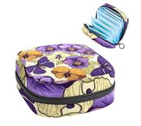 Sanitary Napkin Storage Bag, Period Bag for School Teen Girls, Pansies Butterfly, Portable Period Pouch with Zipper, Sanitary Pads Bag Tampons Holder for Purse