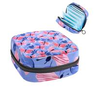Sanitary Napkin Storage Bag, Period Bag for School Teen Girls, Pink Butterflies, Portable Period Pouch with Zipper, Sanitary Pads Bag Tampons Holder for Purse