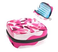 Sanitary Napkin Storage Bag, Period Bag for School Teen Girls, Pink Leopard, Portable Period Pouch with Zipper, Sanitary Pads Bag Tampons Holder for Purse