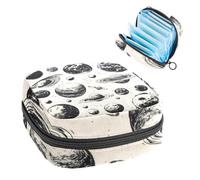 Sanitary Napkin Storage Bag, Planets and Moons Around The Universe Portable Menstrual Pad Bag, Panty Liners Tampons Sanitary Pads Storage Holder for Women School Office