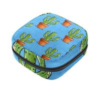 Sanitary Napkin Storage Bags, Potted with Cacti Menstrual Pad Bag Oxford Cloth Menstrual Cup Pouches Nursing Pad Tampon Period Bags with Zipper for Teen Girls Women Ladies
