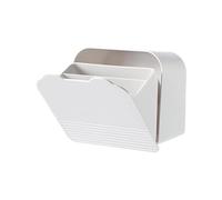 Sanitary Napkin Storage Container, Wall Mounted Storage Box Small Item Organizer Sanitary Napkins Holder for Bathroom 6x6x3.5 inches (White)