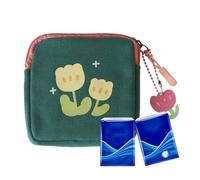 Sanitary Napkin Storage - Flower Pattern Tampon, Pad Holder, Feminine Product Pouch, Period Organizer, Pad Pouch for Panty Liners Tampons, Compact Travel, Personal Hygiene Storage Case