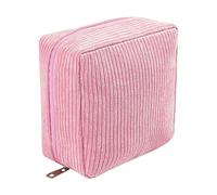Sanitary Pad Storage Bag Portable Corduroy Sanitary Disposal Bags for Teen Girls Cute Period Bag Soft Menstrual Cup Pouch Menstruation First Pad Bags Tampon Holder for Women (Pink)