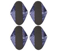 Sanitary Pads Reusable Washable Cloth Menstrual Pads for Women Bamboo Charcoal Soft Absorbent Odor Eliminating Dark Color 4Pcs 18 x 25cm (Y01)