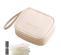 Sanitary padStorage Bag - Waterproof Nursing padOrganizer, Pu Leather Menstrual Holder | Multipurpose Portable Zipper Closure Pouch, Comppact Privacy Companion for Teen Girls Women, 5.9x5.1x2.3 in