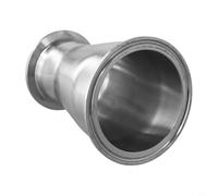 Sanitary Pipe Fitting Reducer 3" x 2" Tri Clamp Ferrule Made of 304 Stainless Steel for Industrial Plumbing, Food Processing, Beverage and Dairy Applications, 1