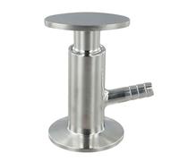 Sanitary Sample Valve 304 Stainless Steel with 1.5" Tri Clamp Ferrule End, Manual Food Grade Valve for Hydraulics & Industrial Applications, 1/2" Pipe OD, PTFE Seal, 20RA Finish