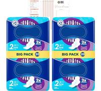 Sanitary Towels Multipack with 2X Always Ultra Sanitary Towels Long with Wings (Size 2) 20 Pads - 40 Total Count - Comfort, Protection and Leak Guard