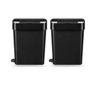 Sanitary Waste Black Bin with Foot Pedal 2 X 22L | Slimline Feminine Hygiene Bin for Female Toilets, Baby Changing Stations & Public Washrooms | Hygienic Concealed Waste Disposal Bin (2 Pack)