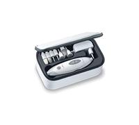 Sanitas SMA 35 Electric Manicure/Pedicure Set | With 7 Professional Nail Care Tips | White/Silver