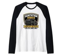 Sanitation Worker Taking Out The Trash Humor Raglan Baseball Tee