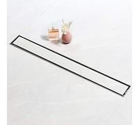 SaniteModar 80 cm Linear Shower Drain, 2-in-1 Tile Insert Panel Shower Drain with Siphon, Brushed 304 Stainless Steel Linear Drain with Leveling Feet