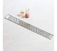 SaniteModar 80 cm Linear Shower Drain, Bubble Panel Shower Drain with Siphon, Brushed 304 Stainless Steel Linear Drain with Leveling Feet