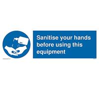 Sanitise your hands before using this equipment Sign - 300x100mm - L31