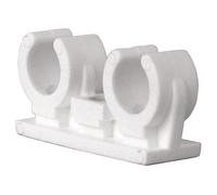 Sanitop-Wingenroth 105293 Pipe Clips Double 18 mm with Brass Thread Sleeve M6 Mounting Assortment Plastic White