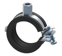 Sanitop-Wingenroth Pipe Clamp 57-61 mm | Pipe Attachment | Sound Insert and Hinge | Loss Protection for Screws | Quick Click System | Galvanised Steel | 103626