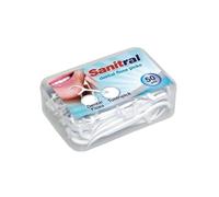 Sanitral Dental Floss Sticks, Strong Non-Shred Floss, 2 in 1 Advance Cleaning Toothpick in Clear Box Perfect for Family,Hotel,Travel (50 pcs)