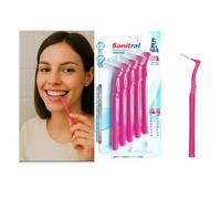 Sanitral Interdental Brush Angle, Angled Dental Brush for Teeth Cleaning-Excellent Access Between Teeth Size -0.4 mm