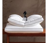 Sanivosily Feather Down Pillows with Gusseted 2 Packs，Hotel Collection Bed Pillows for Sleeping,Soft Medium Firm Down Surrounded Pillows for Side Back Stomach Sleepers (Standard)