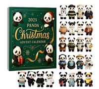 Sanivovonu 2025 Panda Christmas Advent Calendar, 24pcs 2D Cute Panda Figurines in Different Occupations Flat Pandas Calendar for Christmas, Gift for Panda Lovers & Children
