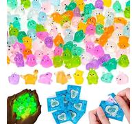Sanivovonu 50Pcs Mini Luminous Resin Animals, Glow In The Dark Mixed with Surprise Bags for Party Favors Bag Fillers Surprise Gifts, Unbox The Fun Of Mystery