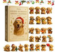 Sanivovonu Fun Golden Retriever Advent Calendar 2025, 24 Days Christmas Countdown with Cute Dog Decorations，2D Acrylic Festive Dog Ornaments for Pet Lovers Parents and Families