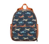 saniwu Kids Backpack for Boys and Girls 6-8: Toddler Backpack for Preschool Kindergarten, Boys Backpacks for Elementary 4-6, Orange-airplane