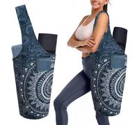 saniwu Women's Mandala Yoga Mat Bag Carrier for Workout Gym Pilates Travel Storage with Large Capacity Side Pocket