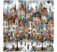 Sanjee 5D Full Drill Cityscape Diamond Painting Kits for Adults, 12×12 Inches Diamond Art Kits for Beginners, Premium Round Gem Art DIY Diamond Dots Paintings, Crafts for Home Wall Decor & Gift