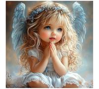 Sanjee Angel Girl Diamond Painting Kits for Adults, Diamond Art Kits for Beginner, Diamond Dots Paintings 5D DIY Round Full Gem Art Crafts for Home Wall Decor Gift, 12 × 12 Inches