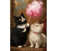 Sanjee Animal Diamond Painting Kits for Adults, Cats Diamond Art Kits for Beginner, Diamond Dots Paintings 5D DIY Round Full Gem Art Crafts for Home Wall Decor Gift, 12 × 16 Inches