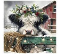 Sanjee Animal Diamond Painting Kits for Adults, Cows Diamond Art Kits for Beginner, Diamond Dots Paintings 5D DIY Round Full Gem Art Crafts for Home Wall Decor Gift, 12 × 12 Inches