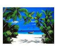 Sanjee Beach Diamond Painting Kits for Adults, Scenery Diamond Art Kits for Beginner, Diamond Dots Paintings 5D DIY Round Full Gem Art Crafts for Home Wall Decor Gift, 16 × 12 Inches