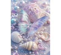 Sanjee Butterfly Diamond Painting Kits for Adults, Diamond Art Kits for Beginner, Diamond Dots Paintings 5D DIY Round Full Gem Art Crafts for Home Wall Decor Gift, 12 × 16 Inches