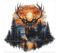 Sanjee Deer Diamond Painting Kits for Adults, Diamond Art Kits for Beginner, Diamond Dots Paintings 5D DIY Round Full Gem Art Crafts for Home Wall Decor Gift, 12 × 12 Inches